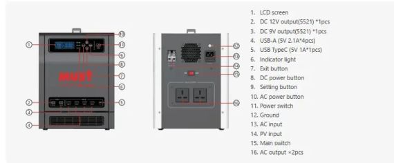 Система хранения электроэнергии LiFePO4 MUST HBP15-1224 50Ач, 1 кВт 1,28 кВт\*ч | Зображення 1