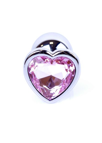 Анальна пробка - Jewellery Silver Heart Plug Light Pink | Зображення 2