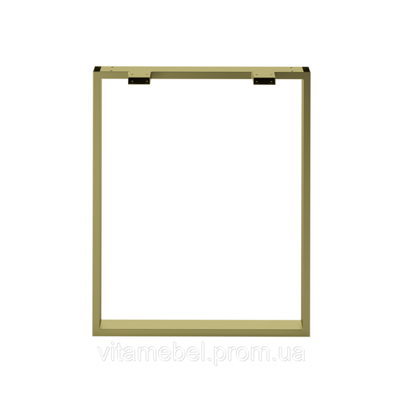 Комплект опор для стола из металла 600×120mm, H=730mm (профильная труба: 60x20mm) Золото | Зображення 1