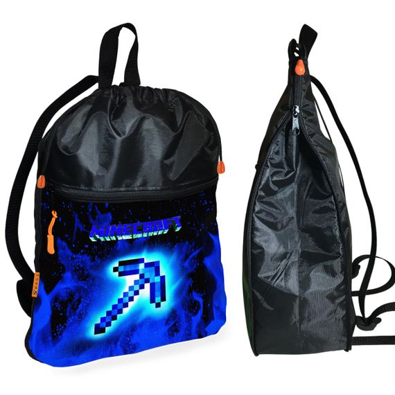 Рюкзак-мешок для обуви,спортивной формы Майнкрафт "Minecraft" детская сумка для сменки с расширителем (01278)