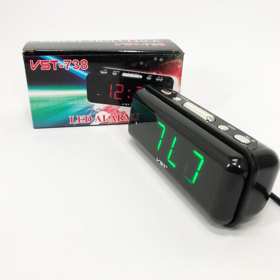 Оригінальний настільний годинник VST-738-4, Настільний годинник з яскравими цифрами ZB-68 | Зображення 7
