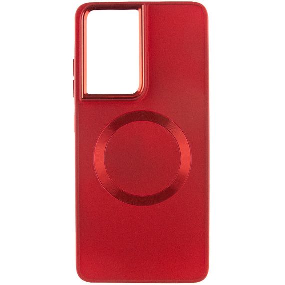 TPU чохол Bonbon Metal Style with MagSafe для Samsung Galaxy S22 Ultra Червоний / Red | Зображення 1