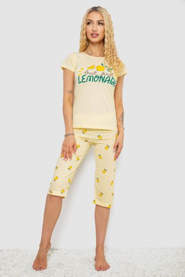 Пижама женская с принтом, цвет желтый, 243R7052