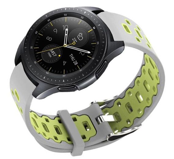 Спортивний ремінець Primo Perfor Classic для годинника Samsung Galaxy Watch 42 mm (SM-R810) - Grey&Green | Зображення 1