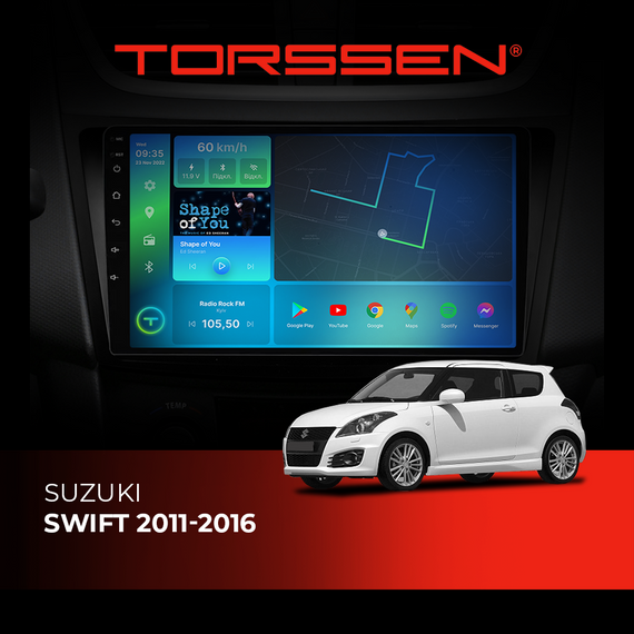 Штатна магнітола Torssen  Suzuki Swift 2011-2016 F9432 4G Carplay DSP