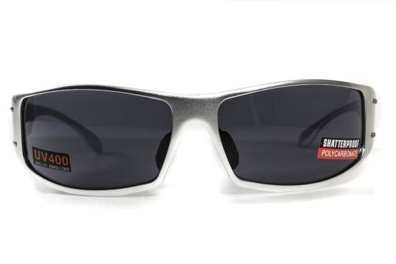 Окуляри захисні Global Vision Bad-Ass-2 Silver (gray), сірі в сріблястій металевій оправі | Зображення 7