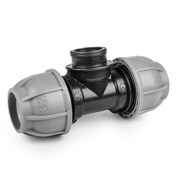 Трійник Bradas для труб PE 32 мм x 1 x 32 мм PN10 з внутрішньою різьбою (DSRA10T32F1)