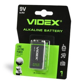 Щелочная батарейка Videx 6LR61/9V (Крона) 1 шт. в блистере