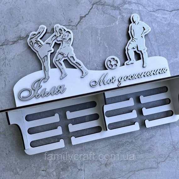 Медальница с полкой деревянный держатель для медалей Органайзер для наград | Зображення 5