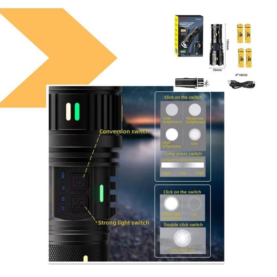 Ліхтар з функцією power bank, індикацією заряду, XPRO CB-G401Y-30W (47160-401_791) | Зображення 1