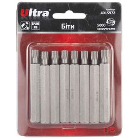 Набор бит Ultra Spline M8×75мм 10мм 8шт S2 (блистер) 4015972