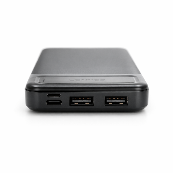 Зовнішній акумулятор Power bank 10000 mAh Lenyes PX162 компактний універсальний на 2 входи Чорний | Зображення 1