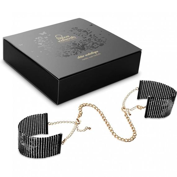 Браслети-наручники DESIR METALLIQUE чорні Bijoux Indiscrets sexstyle | Зображення 2