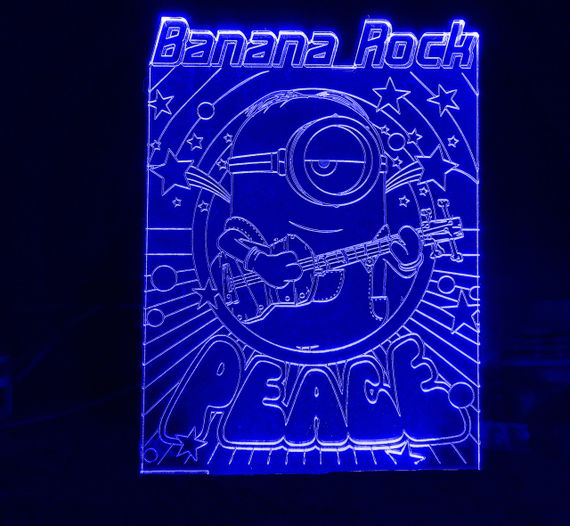 Акриловий світильник-нічник Миньон Банана рок синій tty-n001255