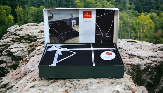 Постельное белье Turkiz Ranforse Prima 200 х 220 см Carven  Black | Зображення 2