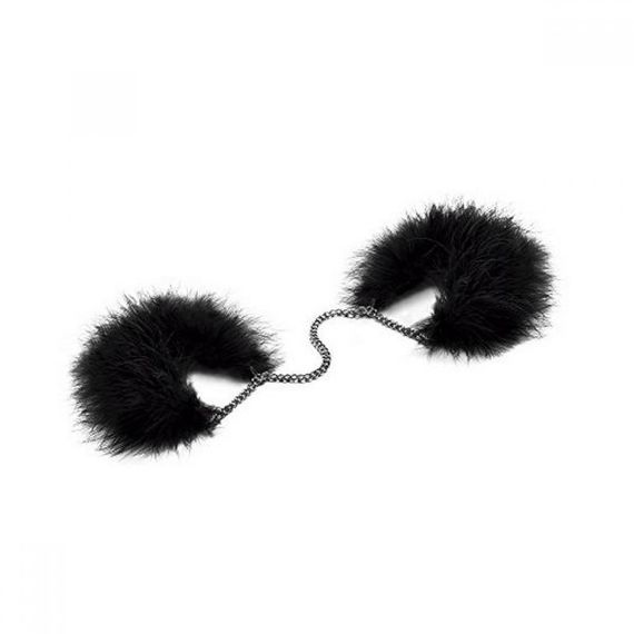 Наручники с перьями Bijoux Indiscrets черные, OS sexstyle | Зображення 1