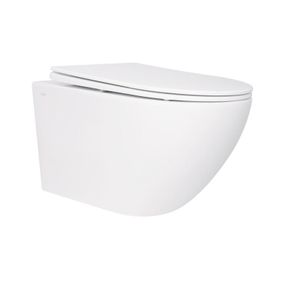 Унітаз підвісний Qtap Jay безобідковий із сидінням Soft-close QT07335176W