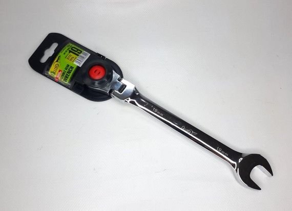 Ключ ріжково-тріскачний 19 мм. з карданом КТ-2081-19К Alloid