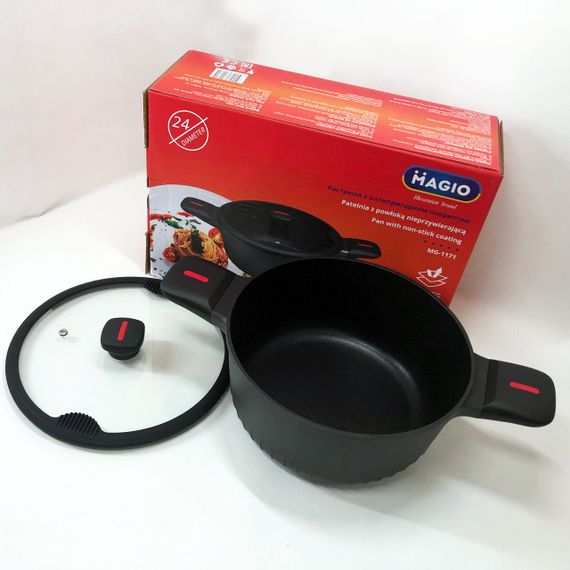 Каструля Magio MG-1171 Лита антипригарна 5л 24 см KC-55 | Зображення 4