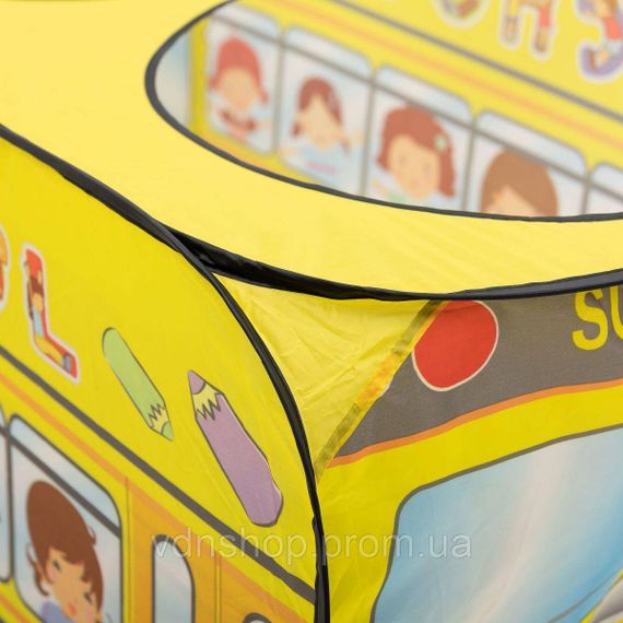 Дитячий ігровий намет «Шкільний автобус» 110×70×66 см намет для дітей Жовтий HP-S-5NDY | Зображення 2