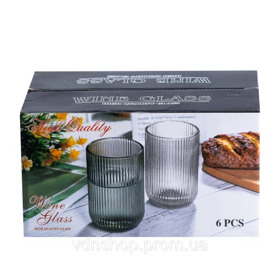 Набір склянок із товстого скла 6 штук по 450 мл прозорий HP4149 | Зображення 2