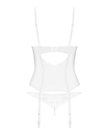 Корсет Obsessive Alissium corset & thong, XS/S, гибкие косточки, открытая спина, стринги в комплекте sexstyle | Зображення 6