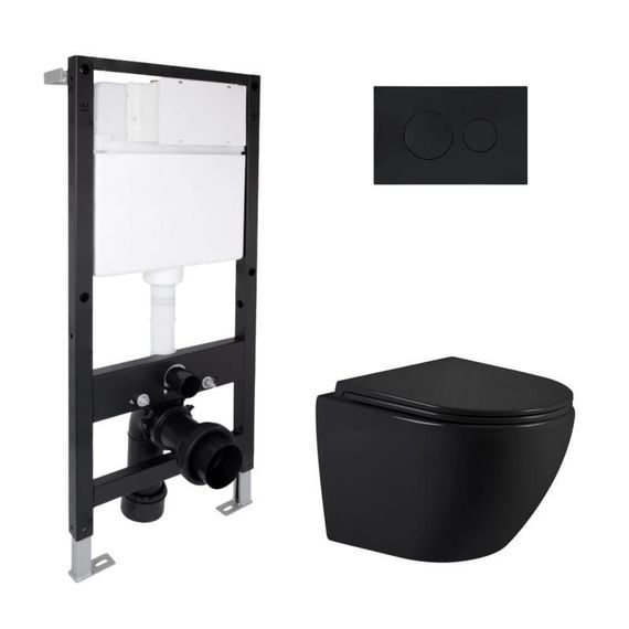 Готовое решение Qtap для ванной комнаты: подвесной унитаз Jay Ultra Quiet 485x360x320 + комплект установки Standard (круглая