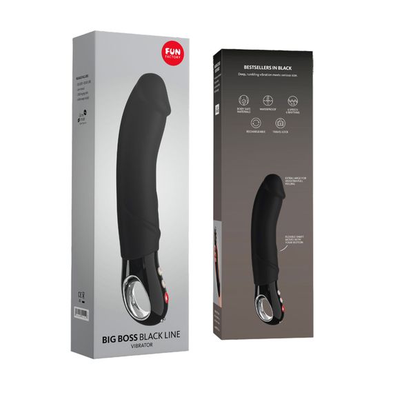 Вібратор для точки G Fun Factory BIG BOSS black, дуже потужний, 23,5 см | Зображення 6
