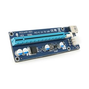 Плата PCE164P-N09 (V009S-Plus) Riser PCI-EX, x1=>x16, USB 3.0, DC12V(PCI-E/6pin), конденсатори 270, VER009S, Пакет