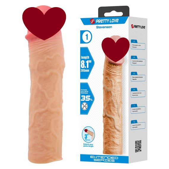 Подовжуюча насадка презерватив Pretty Love - Stevenson 8.1" Flash, BI-026268 sexstyle | Зображення 1