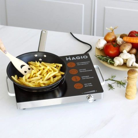 Настільна плита інфрачервона MAGIO MG-442 1500 Вт, електроплита інфрачервона настільна | Зображення 3