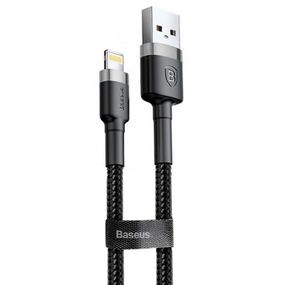 Дата кабель Baseus Cafule Lightning Cable 2.4A (1m) (CALKLF-B) Серый / Черный