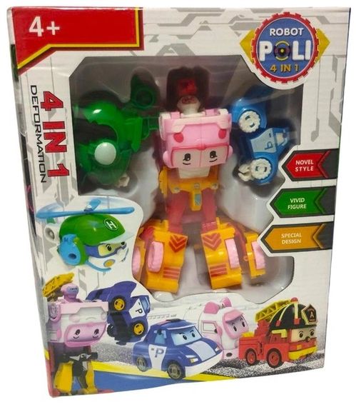 Ігровий набір XG 245 Star Toys Трансформер робот Робокар Полі, 3 машинки, вертоліт, висота робота – 16 см, в коробці (6984994210055)