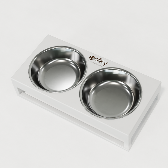 Миски на подставке для маленьких собак и котов Hollky Base XS (2 × 0,25 л) BXS-28145-WHWH | Зображення 5