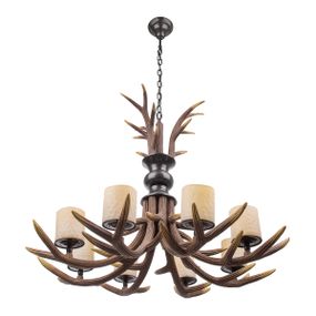 Люстра Рога подвесная деревянная E14 40W BR (BKL-099S/8)