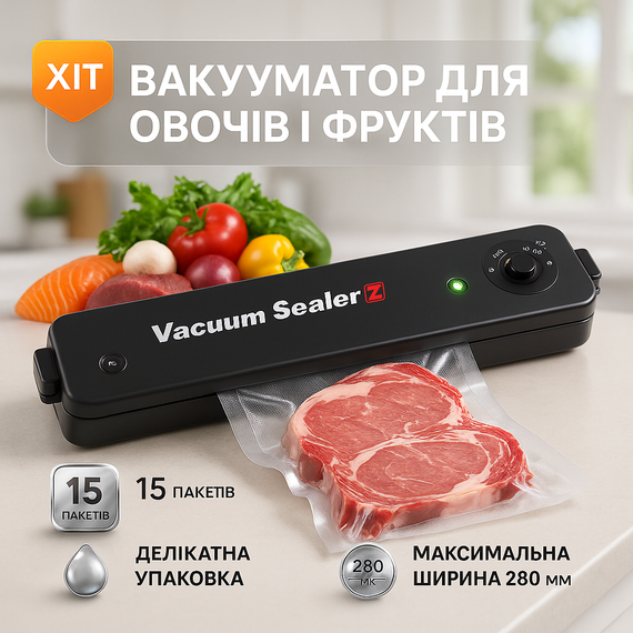 Побутова вакуумна машина для продуктів VACUUM SEALER LP-11 (S+), Вакуумні прилади для кухні WS-92