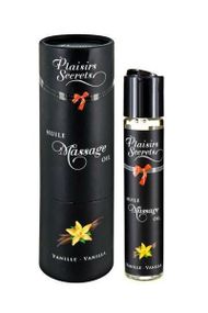 Масажна олія Plaisirs Secrets (59 мл) з афродизіаками, їстівна, подарункова упаковка, Ваніль