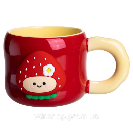 Кубок порцелянова з магнітом Поулиниця 400 (мл) подарункова кружка прикольна чашка для дітей на подарунок Червоний з жовтим | Зображення 4