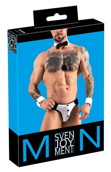 Чоловічий костюм Sven Joy Men's Jock Briefs із трьох предметів, чорно-білий, розмір S | Зображення 6