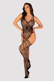 Бодістокінг комбінезон-сітка Obsessive G325 Чорний S/M/L
