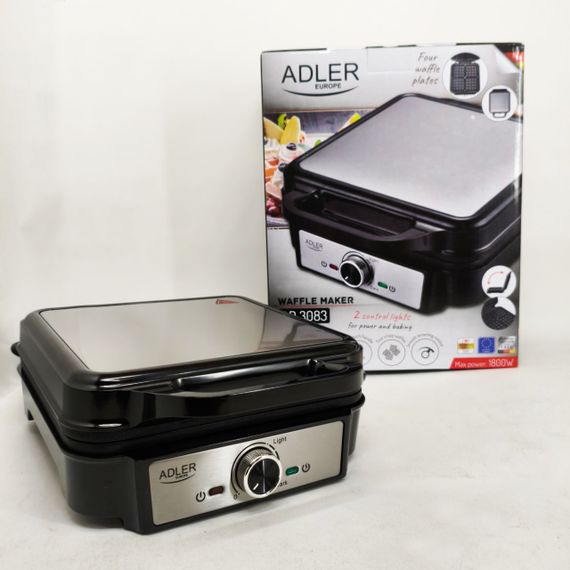 Електрична вафельниця Adler AD 3083 з антипригарним покриттям, регулюванням температури та 1800Вт TO-51 | Зображення 3