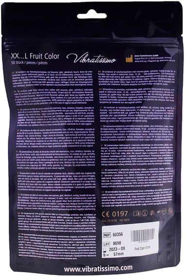 Презервативи - Vibratissimo XX ... L Fruit Color, 57 мм, 50 шт. | Зображення 1