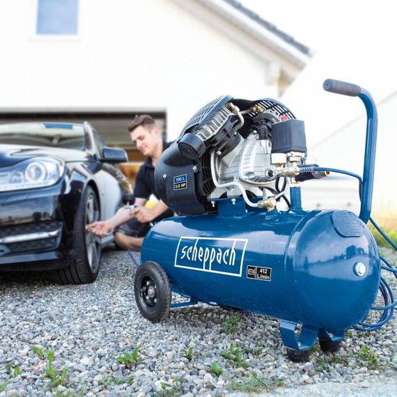 Компрессор высокого давления поршневой масляный Scheppach HC120DC (100 л, 274 л/мин, 2.2 кВт, 220-240 В) | Зображення 3