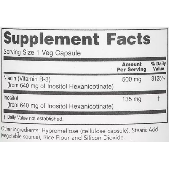 Ниацин Protocol for Life Balance Flush Free Niacin 500 mg 90 Veg Caps | Зображення 1