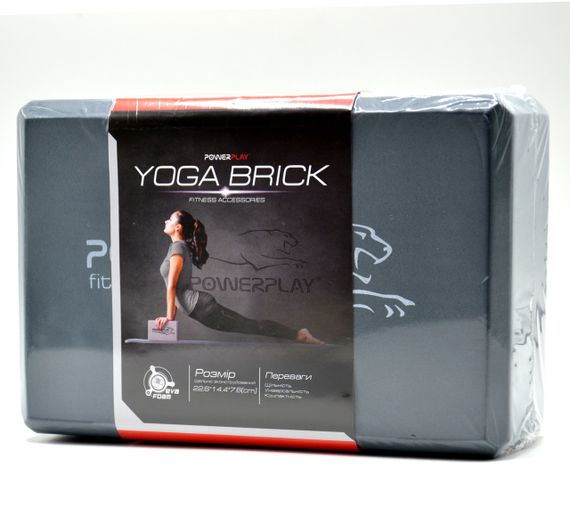 Блоки для йоги 2 шт. PowerPlay 4006 Yoga Brick EVA Сірі (пара) | Зображення 9