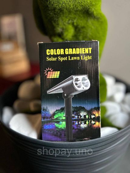 Садовый LED светильник на солнечной батарее Color Gradient Solar Spot Lawn Light | Зображення 2