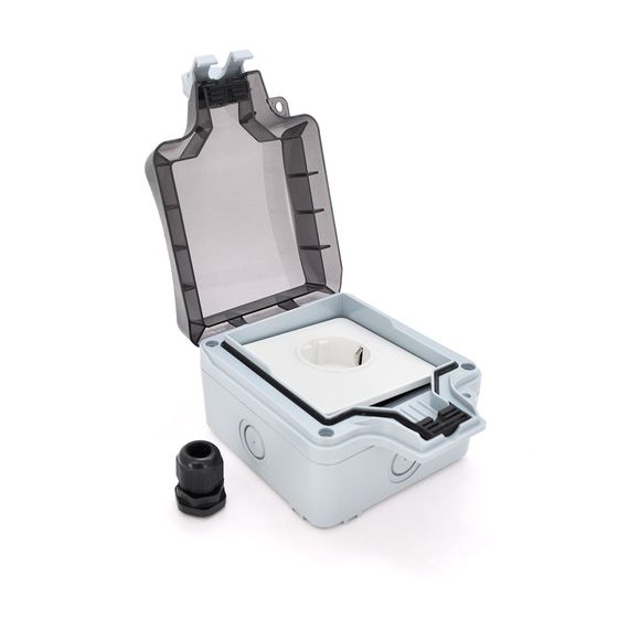 Водонепроникна настінна зовнішня розетка, 16A / 250V, IP66