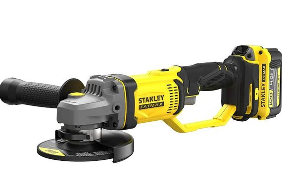 Шліфмашина кутова акумуляторна - болгарка акумуляторна Stanley FATMAX з АКБ та ЗП SFMCG400M2K