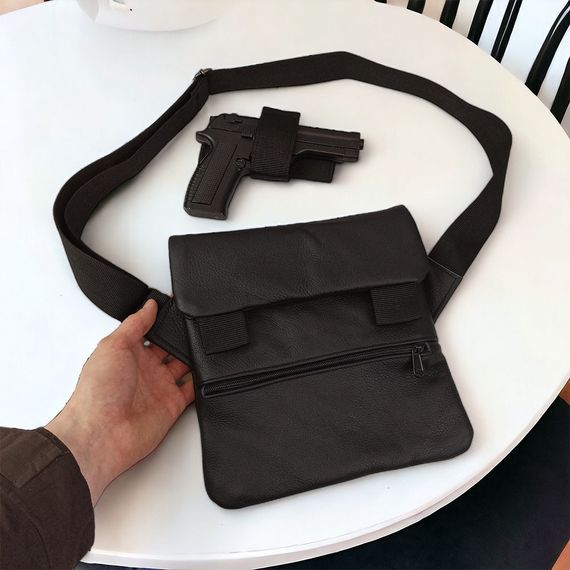 Набір 2В1. Шкіряна сумка з кобурою + ліхтарик професійний POLICE BL-X71-P50 FI-73 | Зображення 9