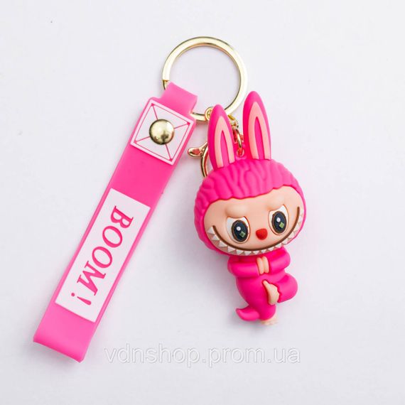 Дитячий брелок Beige Yoga 4×8 (см) для ключів, на сумку і рюкзак Малиновий HP-55-16PP